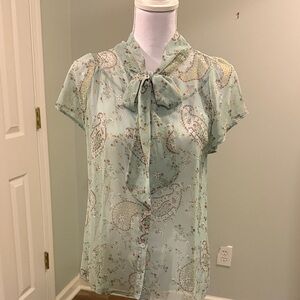 Trinity Women's Soft Green Paisley Blouse